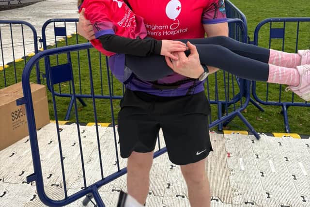 Matt with daughter Amelia, who was treated at Birmingham Children's Hospital