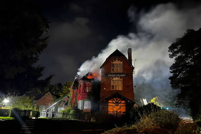 The Oxon Priory was badly damaged by fire.