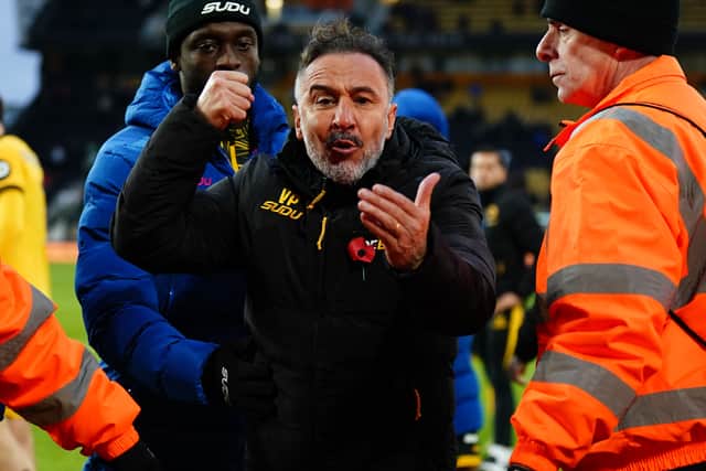 Wolves boss Vitor Pereira got into a heated exchange with fans after the final whistle (Jacob King/PA)