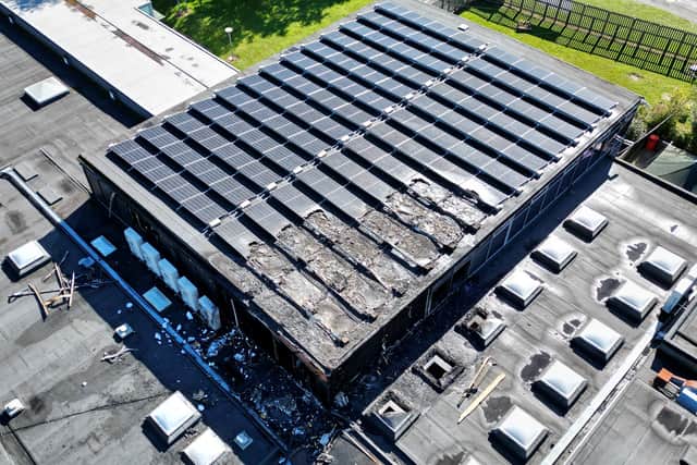 Damage to the St Martins School building after a fire last month