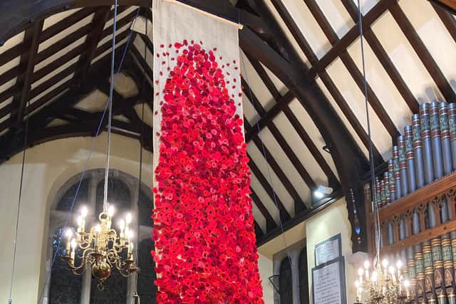 2021 - the Poppy display in Whittington at St John the Baptist parish church