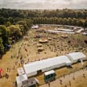 An aerial image of Shrewsbury Food Festival, which Shropshire Festivals host in the town park
