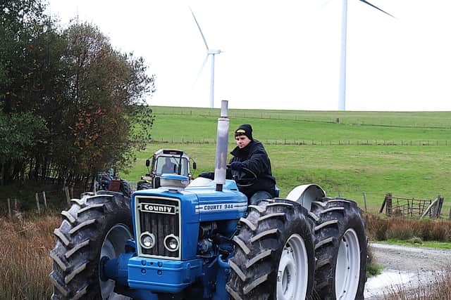 The winning vintage tractor, Nathan Davies driving Martyn Nicholl's County 944