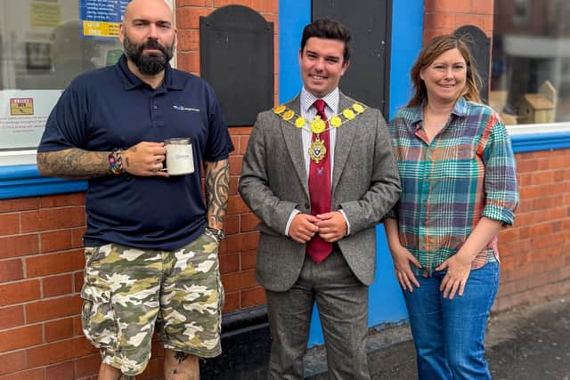 Mayor of Shrewsbury Alex Wagner (centre) visited The Shrewsbury Ark