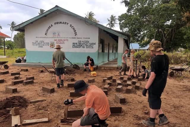 New Road students helping to build a new school in Kenya