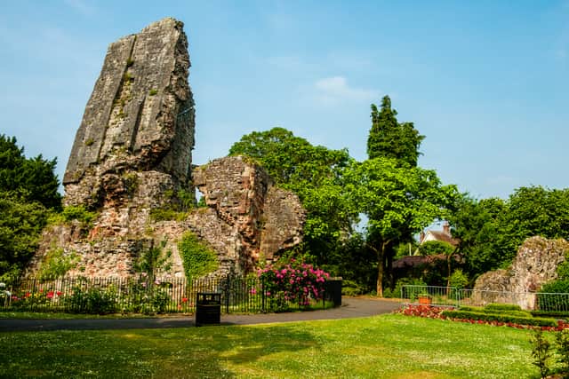 The castle gardens on a brighter day