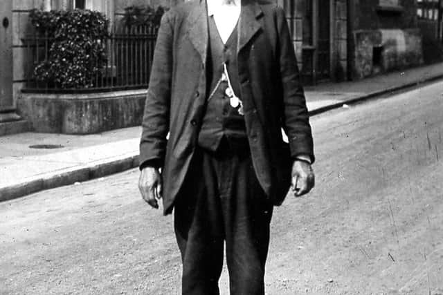 Stephen Gibbons wearing a cap with 'Pointsman' written - or chalked - on the hatband