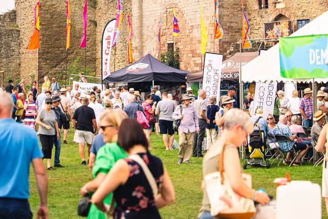 Ludlow Castle is also home to the popular Ludlow Food Festival, pictured here in 2023