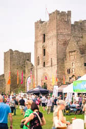 Ludlow Castle is also home to the popular Ludlow Food Festival, pictured here in 2023