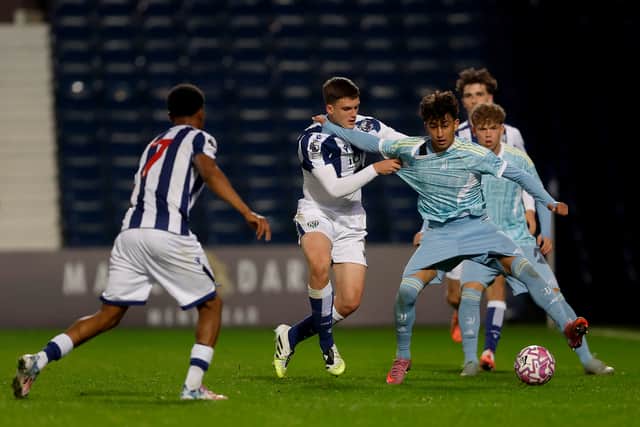 Midfielder Matty Crowther battles it out in the win over Juventus. (Photo by Adam Fradgley/West Bromwich Albion FC via Getty Images)