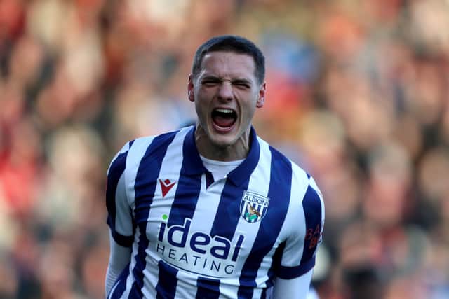 The defender scored one goal for his boyhood club, in the heavy 5-1 FA Cup defeat at Bournemouth last season, when he was briefly recalled from a loan at Wycombe. (Photo by Adam Fradgley/West Bromwich Albion FC via Getty Images)
