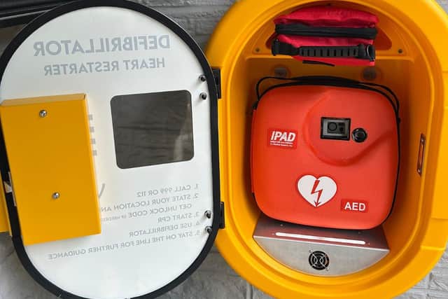Kington's newest defibrillator located at the Swan Hotel