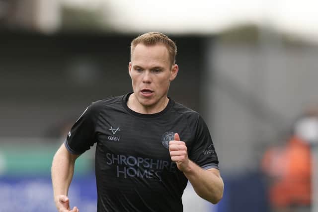 Anthony Scully on his return to the Town starting XI at Barrow. The Irishman had a couple of attempts from range.