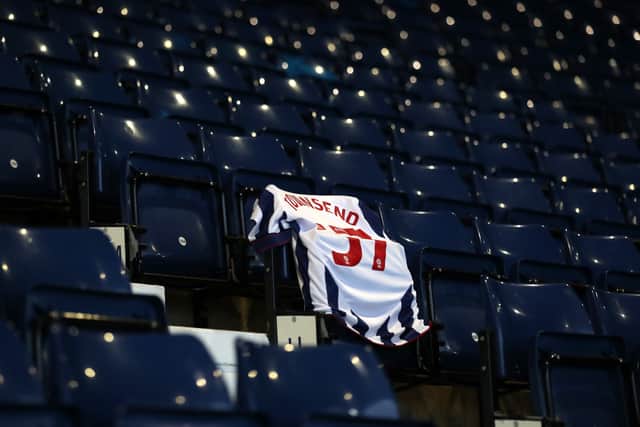 A West Brom shirt left on Mark Townsend's seat at The Hawthorns following his death
