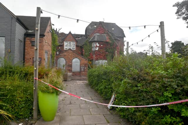 The former Oxon Priory in Shrewsbury, pictured following a major blaze on October 6. Photo: Steve Leath