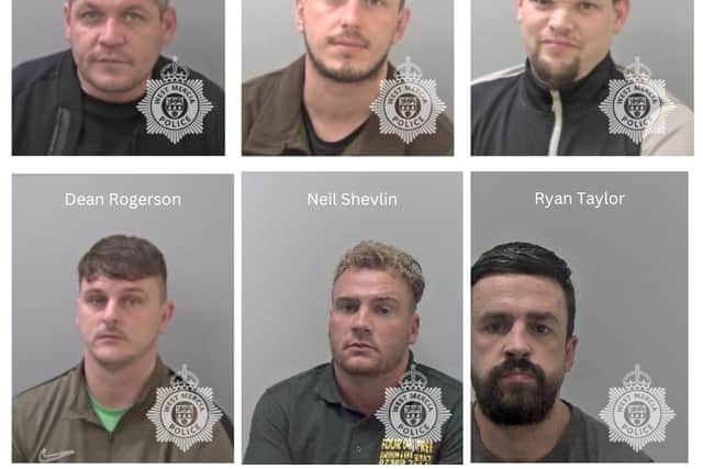 Andrew Baker, Thomas Nutt, Wayne Price, Dean Rogerson, Neil Shevlin and Ryan Taylor were sentenced at Shrewsbury Crown Court for their roles in a multi-million pound rural crime conspiracy. Picture: West Mercia Police