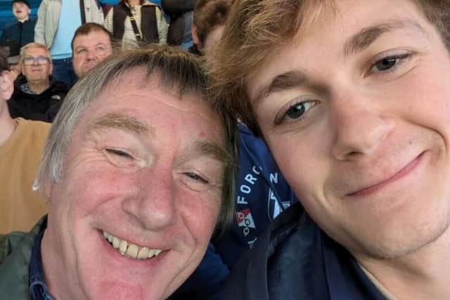Mark Townsend and nephew Matthew at Hillsborough just before the emergency