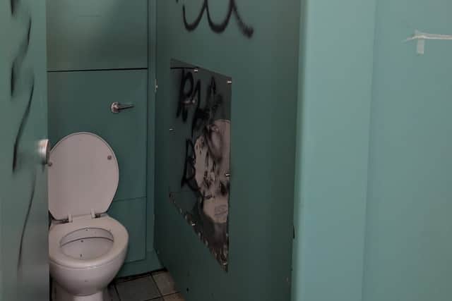 The Towers Lawn public toilets in Market Drayton have been repeatedly subjected to vandalism. Picture: Market Drayton Town Council