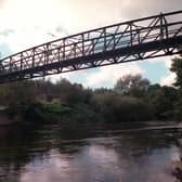 Jackfield and Coalport war memorial bridge over the River Severn