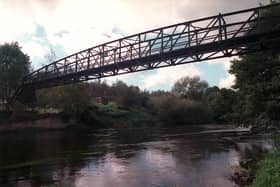 Jackfield and Coalport war memorial bridge over the River Severn