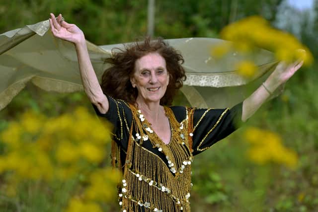 Tina Hobin is a belly-dancing teacher