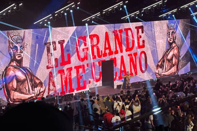 The 'mysterious' El Grande Americano enters the arena for a match on Main Event (Picture: Derek Bish)