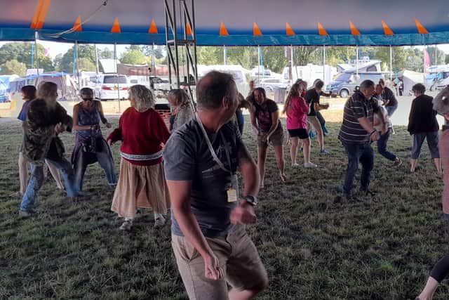 The laughter workshop was a new feature at the Shrewsbury Folk Festival. Picture: John Hooper