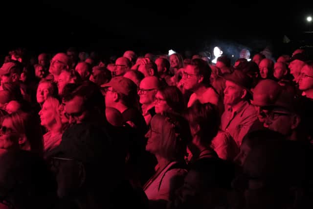 The audience enjoying the show at the Shrewsbury Folk Festival. Photo: John Hooper