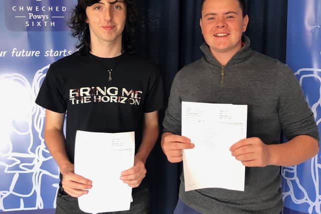Finn Macken and John Owen at Llanidloes High School
