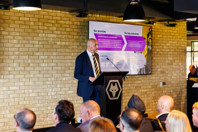 Director of Wolves Foundation Will Clowes delivers his presentation. Credit: Wolves Foundation