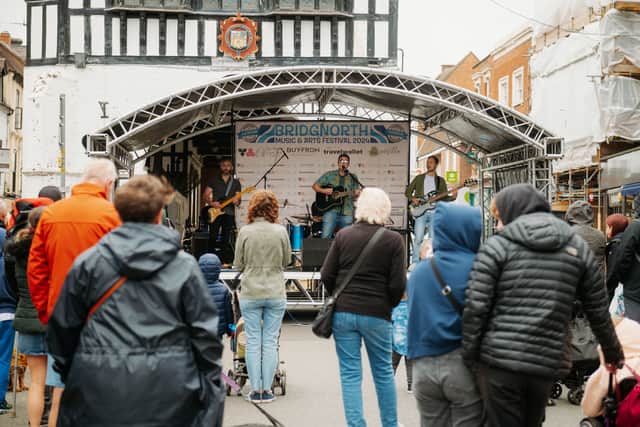 Bridgnorth Arts Festival 2024. In Picture: Orbital Smash playing on the High Street Stage