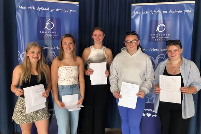 At Llanidloes High School - Keeley Pugh, Ffion Williams, Meg Jones, Jasmine Wozencraft, Kaitlyn Rees