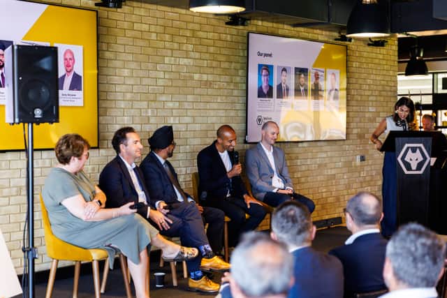 Former Wolves captain and now Foundation ambassador Karl Henry chats during the panel discussion. Credit: Wolves Foundation
