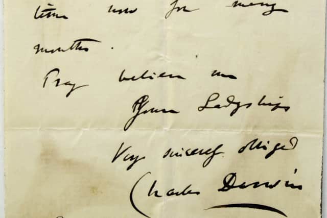 The autograph letter by Charles Darwin that sold for £2,100