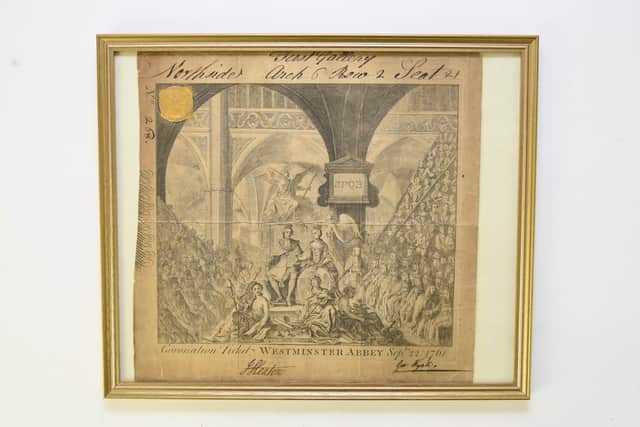 Rare ticket for the coronation of George III that sold for £2,200