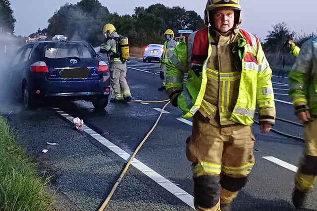 Firefighters tackling the incident. Picture: Ellesmere Fire Station