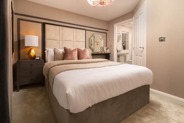 The main bedroom of a show home at Hughes Meadow