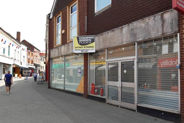 Empty shops in Wellington, Telford.