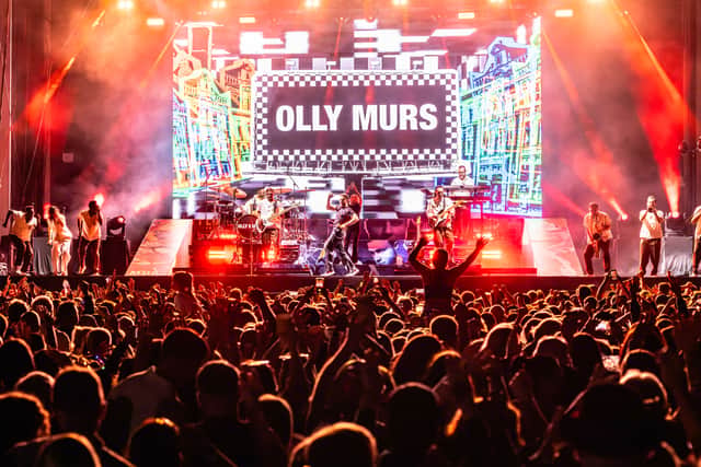 Olly Murs performing at Ludlow Castle. Picture: Andy Hughes.