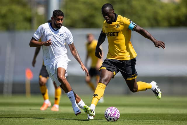 Toti Gomes in Wolves' training game against Santa Clara (Picture: Wolves)