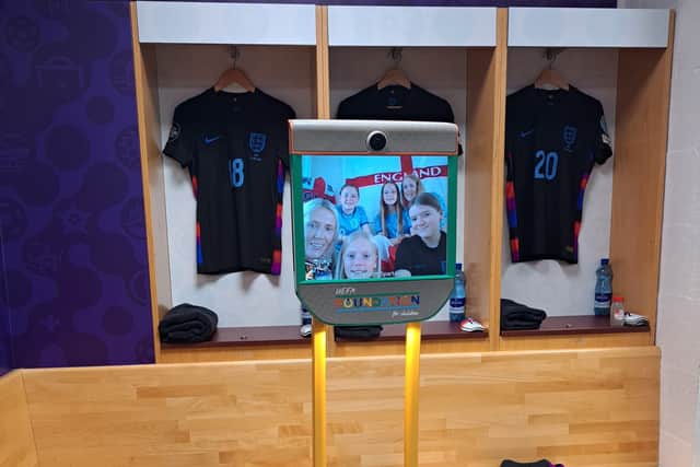 Bridgnorth Spartans players have explored the England dressing room using the robot