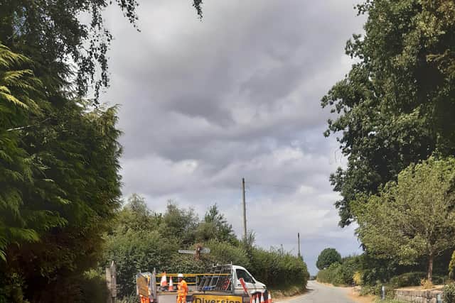 A road near Stapleton, Shropshire, was closed so that it could be repaired. Picture: LDRS