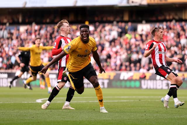 Marshall Munetsi of Wolverhampton Wanderers celebrates(Photo by Jack Thomas - WWFC/Wolves via Getty Images)