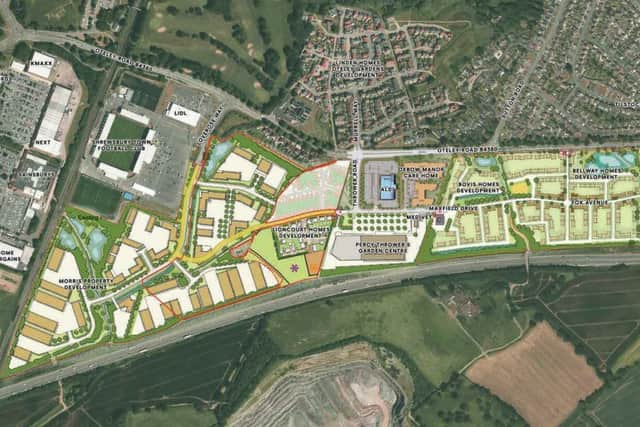 The outline masterplan of the Shrewsbury South Sustainable Urban Extension. Picture: Omega Architects