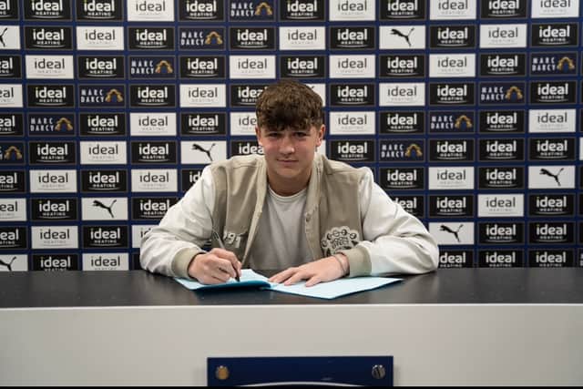 Cole Deeming has signed his first professional contract with his boyhood club and the 17-year-old declared it a proud day for him and his family. Pic: WBA