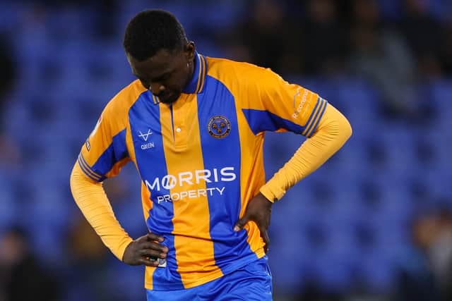 Toto Nsiala has not had an easy time of things on his return to Shrewsbury. (AMA)