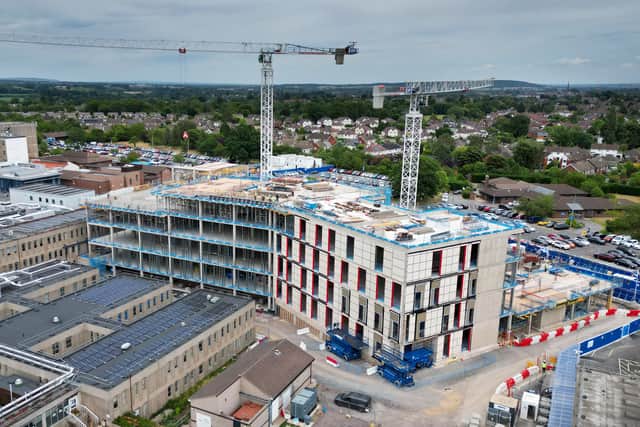 The new building is taking shape.