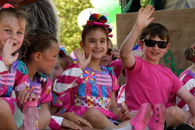 Youngster in the pink at Shifnal Carnival