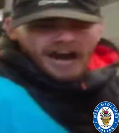Police are looking to speak to this man as part of their investigation into the disorder at the Birmingham v Shrewsbury game