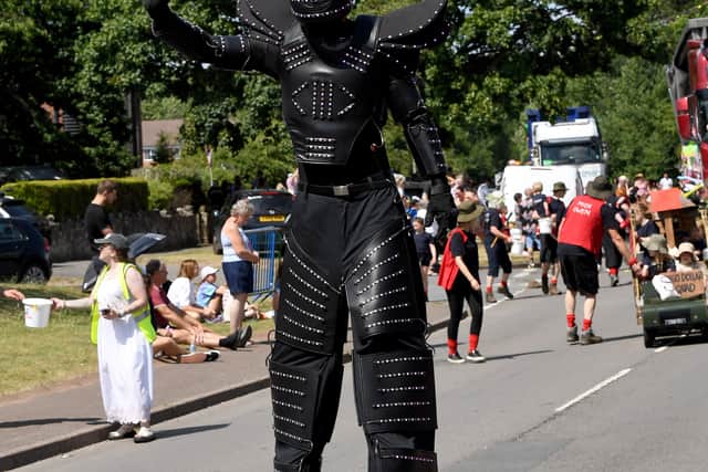 Stilt walkers also wowed the crowd